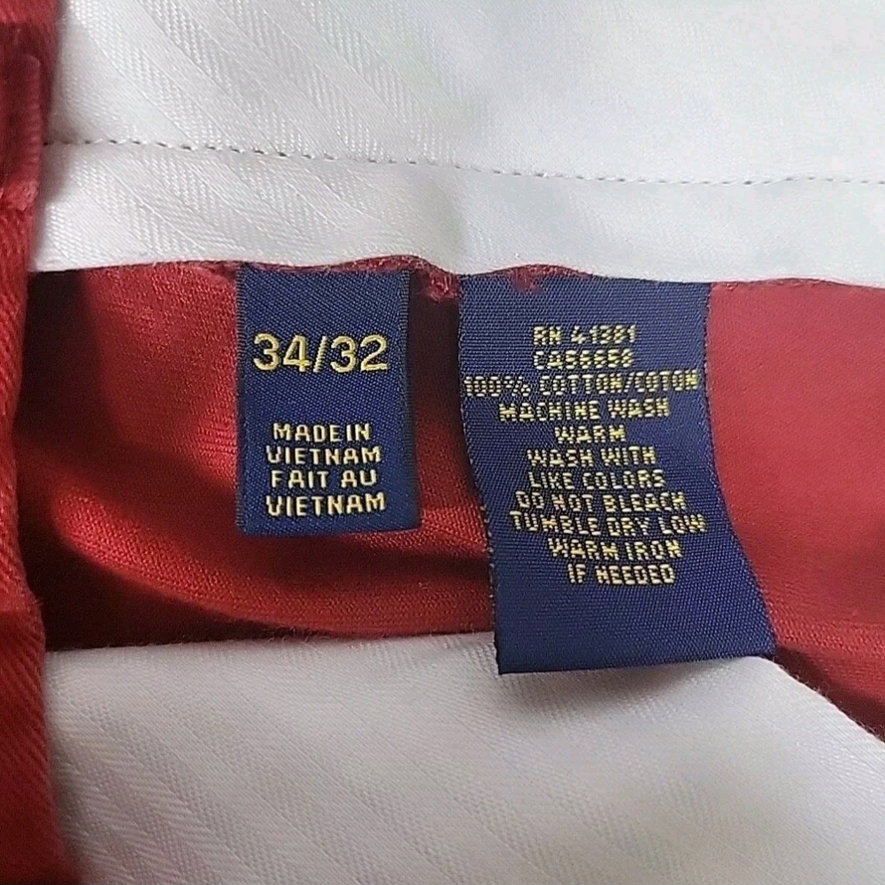 Lauren Ralph Lauren Men's Size 34 X 31(Actual) Red Classic Straight Leg Jeans - Picture 5 of 15